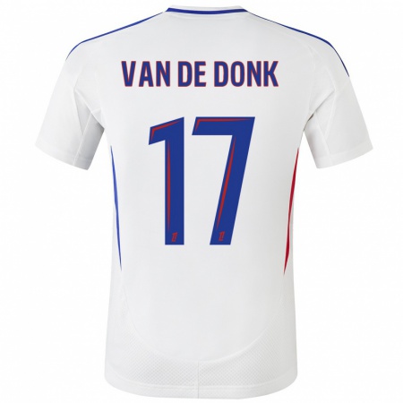 Kandiny Homme Maillot Daniëlle Van De Donk #17 Blanc Bleu Tenues Domicile 2024/25 T-Shirt