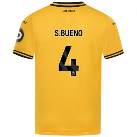 Kandiny Homme Maillot Santiago Bueno #4 Jaune Tenues Domicile 2024/25 T-Shirt