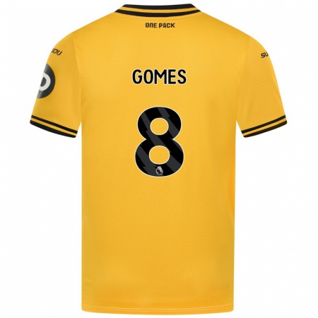 Kandiny Homme Maillot João Gomes #8 Jaune Tenues Domicile 2024/25 T-Shirt