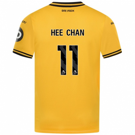 Kandiny Homme Maillot Hee-Chan Hwang #11 Jaune Tenues Domicile 2024/25 T-Shirt