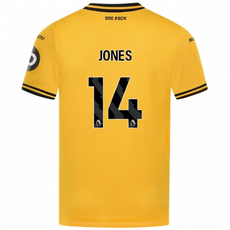 Kandiny Homme Maillot Meesha Dudley-Jones #14 Jaune Tenues Domicile 2024/25 T-Shirt