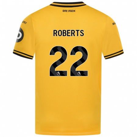 Kandiny Homme Maillot Beth Roberts #22 Jaune Tenues Domicile 2024/25 T-Shirt