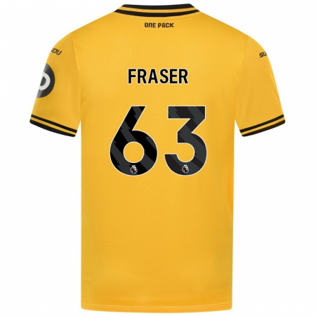 Kandiny Homme Maillot Nathan Fraser #63 Jaune Tenues Domicile 2024/25 T-Shirt