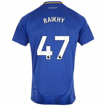 Kandiny Homme Maillot Arjan Raikhy #47 Bleu Blanc Tenues Domicile 2024/25 T-Shirt