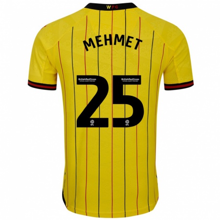 Kandiny Homme Maillot Melis Mehmet #25 Jaune Et Noir Tenues Domicile 2024/25 T-Shirt