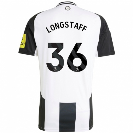 Kandiny Homme Maillot Sean Longstaff #36 Blanc Noir Tenues Domicile 2024/25 T-Shirt