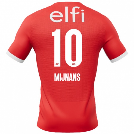 Kandiny Homme Maillot Sven Mijnans #10 Rouge Blanc Tenues Domicile 2024/25 T-Shirt