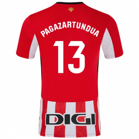 Kandiny Homme Maillot Iker Pagazartundua #13 Rouge Blanc Tenues Domicile 2024/25 T-Shirt