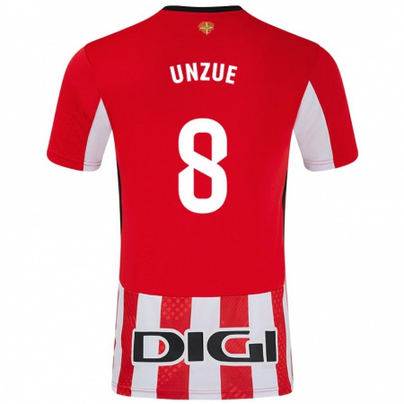 Kandiny Homme Maillot Marta Unzué #8 Rouge Blanc Tenues Domicile 2024/25 T-Shirt