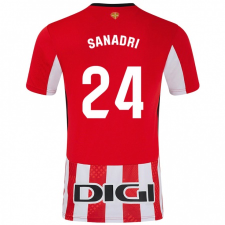 Kandiny Homme Maillot Sanadri #24 Rouge Blanc Tenues Domicile 2024/25 T-Shirt