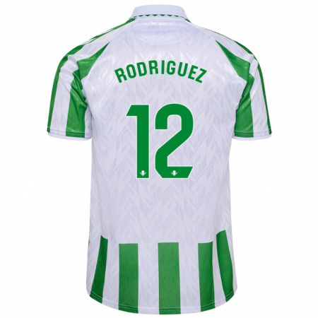 Kandiny Homme Maillot Ricardo Rodríguez #12 Rayures Vertes Et Blanches Tenues Domicile 2024/25 T-Shirt