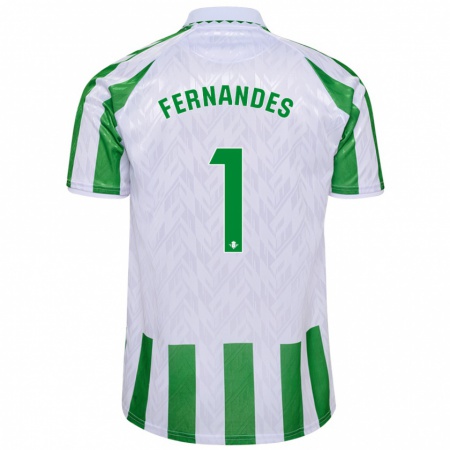 Kandiny Homme Maillot Guilherme Fernandes #1 Rayures Vertes Et Blanches Tenues Domicile 2024/25 T-Shirt