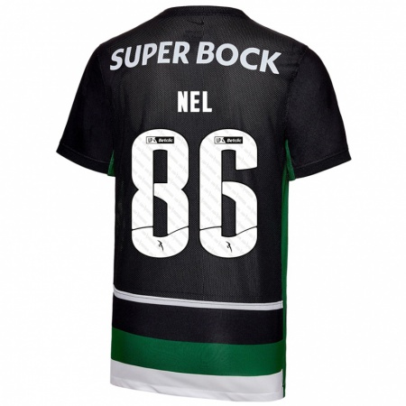 Kandiny Homme Maillot Rafael Nel #86 Noir Blanc Vert Tenues Domicile 2024/25 T-Shirt