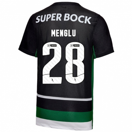 Kandiny Homme Maillot Shen Menglu #28 Noir Blanc Vert Tenues Domicile 2024/25 T-Shirt