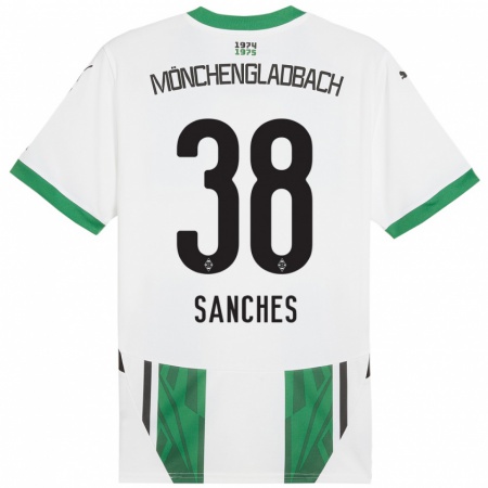 Kandiny Homme Maillot Yvandro Borges Sanches #38 Blanc Vert Tenues Domicile 2024/25 T-Shirt