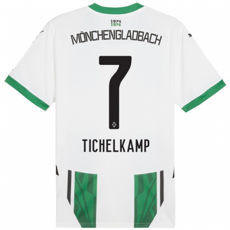 Kandiny Homme Maillot Emily Tichelkamp #7 Blanc Vert Tenues Domicile 2024/25 T-Shirt