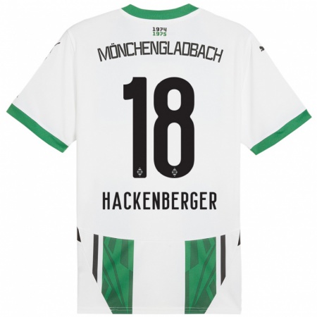 Kandiny Homme Maillot Jessica Hackenberger #18 Blanc Vert Tenues Domicile 2024/25 T-Shirt