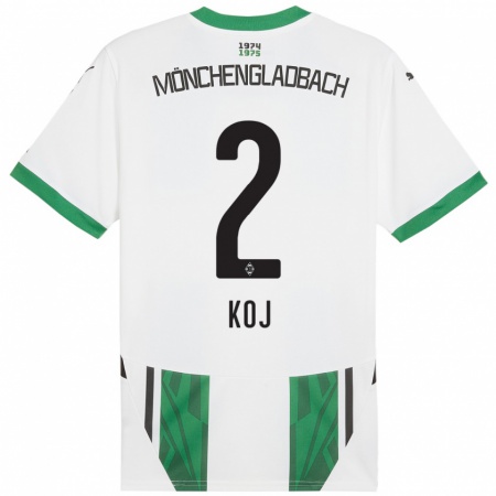 Kandiny Homme Maillot Julia Koj #2 Blanc Vert Tenues Domicile 2024/25 T-Shirt