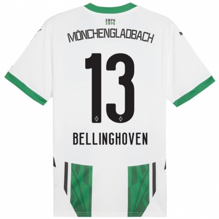 Kandiny Homme Maillot Christina Bellinghoven #13 Blanc Vert Tenues Domicile 2024/25 T-Shirt