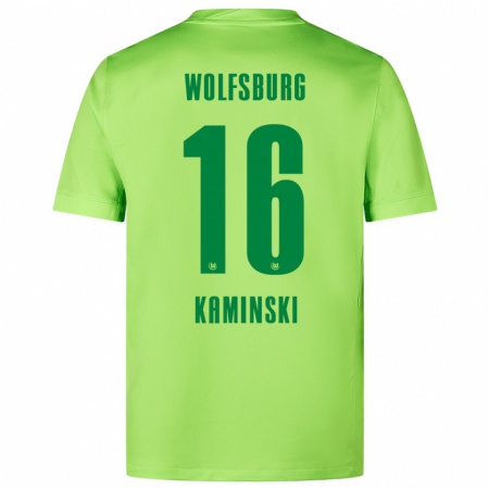 Kandiny Homme Maillot Jakub Kaminski #16 Vert Fluo Tenues Domicile 2024/25 T-Shirt