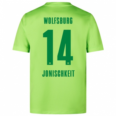 Kandiny Homme Maillot Jamal Jonischkeit #14 Vert Fluo Tenues Domicile 2024/25 T-Shirt