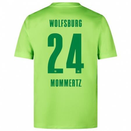 Kandiny Homme Maillot Benjamin Mommertz #24 Vert Fluo Tenues Domicile 2024/25 T-Shirt