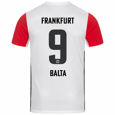 Kandiny Homme Maillot Sahin Balta #9 Blanc Rouge Tenues Domicile 2024/25 T-Shirt