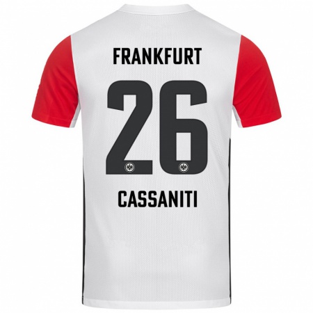 Kandiny Homme Maillot Nino Cassaniti #26 Blanc Rouge Tenues Domicile 2024/25 T-Shirt