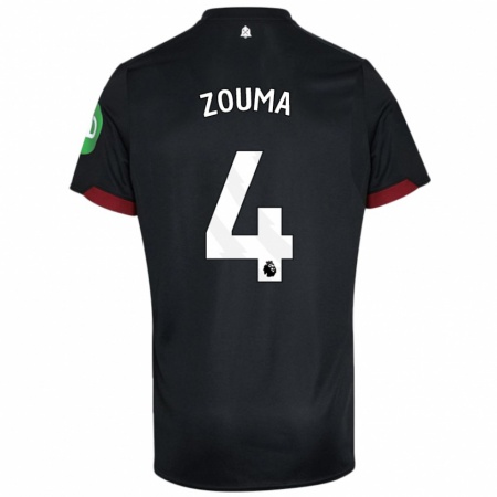 Kandiny Homme Maillot Kurt Zouma #4 Noir Blanc Tenues Extérieur 2024/25 T-Shirt