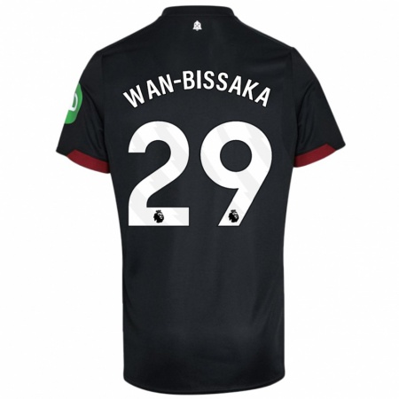 Kandiny Homme Maillot Aaron Wan-Bissaka #29 Noir Blanc Tenues Extérieur 2024/25 T-Shirt