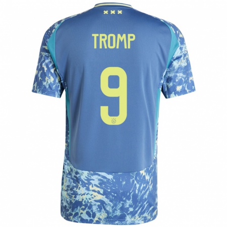 Kandiny Homme Maillot Nikita Tromp #9 Gris Bleu Jaune Tenues Extérieur 2024/25 T-Shirt