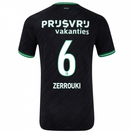 Kandiny Homme Maillot Ramiz Zerrouki #6 Noir Vert Tenues Extérieur 2024/25 T-Shirt