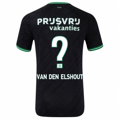 Kandiny Homme Maillot Tobias Van Den Elshout #0 Noir Vert Tenues Extérieur 2024/25 T-Shirt