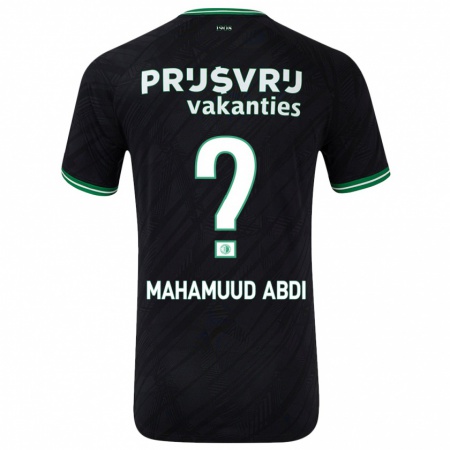 Kandiny Homme Maillot Nuuradiin Mahamuud Abdi #0 Noir Vert Tenues Extérieur 2024/25 T-Shirt