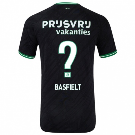 Kandiny Homme Maillot Jessy Basfielt #0 Noir Vert Tenues Extérieur 2024/25 T-Shirt