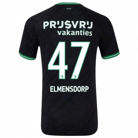 Kandiny Homme Maillot Paris Elmensdorp #47 Noir Vert Tenues Extérieur 2024/25 T-Shirt