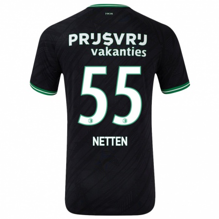 Kandiny Homme Maillot Luc Netten #55 Noir Vert Tenues Extérieur 2024/25 T-Shirt