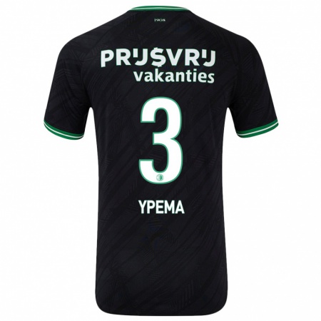 Kandiny Homme Maillot Danique Ypema #3 Noir Vert Tenues Extérieur 2024/25 T-Shirt