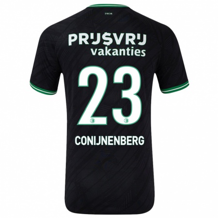 Kandiny Homme Maillot Jada Conijnenberg #23 Noir Vert Tenues Extérieur 2024/25 T-Shirt