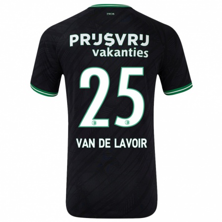 Kandiny Homme Maillot Romeé Van De Lavoir #25 Noir Vert Tenues Extérieur 2024/25 T-Shirt