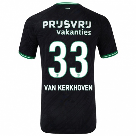 Kandiny Homme Maillot Ella Van Kerkhoven #33 Noir Vert Tenues Extérieur 2024/25 T-Shirt