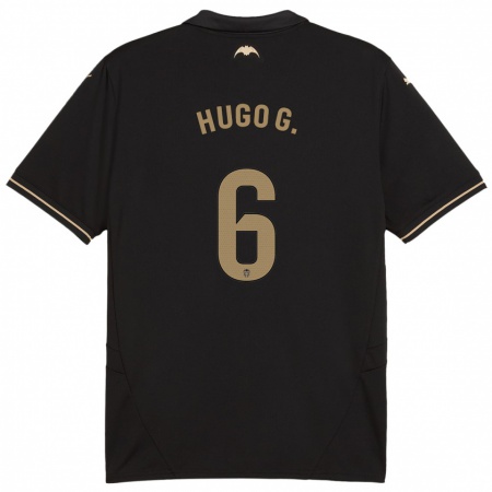 Kandiny Homme Maillot Hugo Guillamón #6 Noir Tenues Extérieur 2024/25 T-Shirt