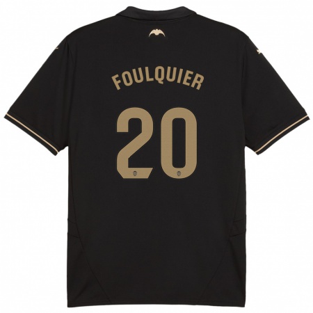 Kandiny Homme Maillot Dimitri Foulquier #20 Noir Tenues Extérieur 2024/25 T-Shirt