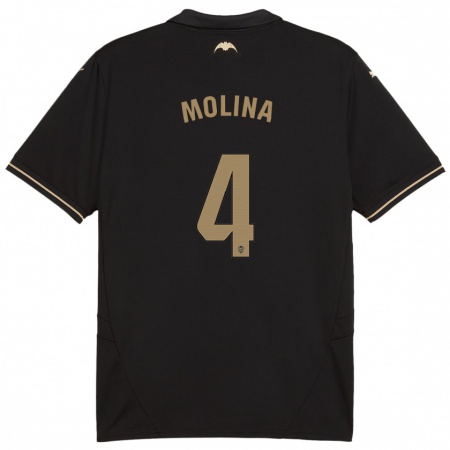 Kandiny Homme Maillot María Molina #4 Noir Tenues Extérieur 2024/25 T-Shirt