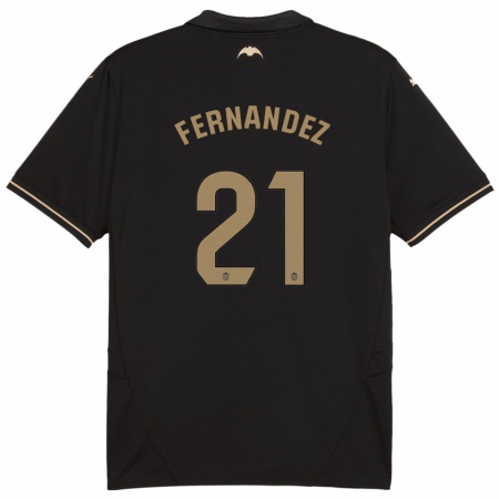 Kandiny Homme Maillot Estela Fernández #21 Noir Tenues Extérieur 2024/25 T-Shirt