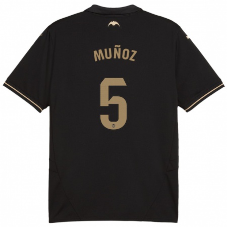 Kandiny Homme Maillot Iván Muñoz #5 Noir Tenues Extérieur 2024/25 T-Shirt