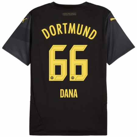 Kandiny Homme Maillot Bleckmann Dana #66 Noir Jaune Tenues Extérieur 2024/25 T-Shirt