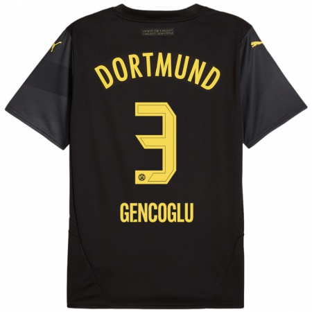 Kandiny Homme Maillot Tekin Gencoglu #3 Noir Jaune Tenues Extérieur 2024/25 T-Shirt