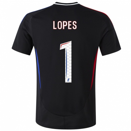 Kandiny Homme Maillot Anthony Lopes #1 Noir Tenues Extérieur 2024/25 T-Shirt