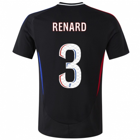 Kandiny Homme Maillot Wendie Renard #3 Noir Tenues Extérieur 2024/25 T-Shirt